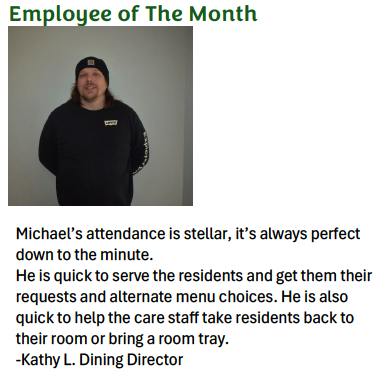 Employee of the month.